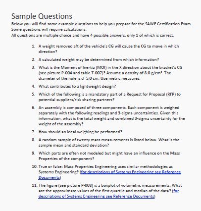 View/download Sample Questions